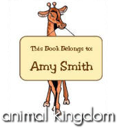 Kids Personalized Book Labels - Animal Kingdom