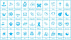 Mini Waterproof Stick-Ons - White w/ Light Blue Text