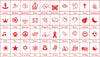 Standard Waterproof Stick-Ons - White w/ Red Text
